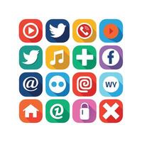 Social Media Icon Set Collection for Websites and Mobile Applications vector