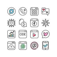 Social Media Icon Set Collection for Websites and Mobile Applications vector