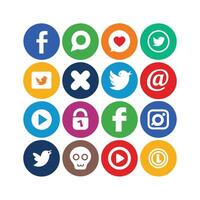 Social Media Icon Set Collection for Websites and Mobile Applications vector