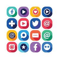 Social Media Icon Set Collection for Websites and Mobile Applications vector