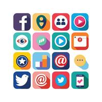 Social Media Icon Set Collection for Websites and Mobile Applications vector