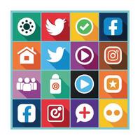 Social Media Icon Set Collection for Websites and Mobile Applications vector