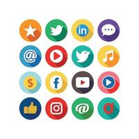 Social Media Icon Set Collection for Websites and Mobile Applications vector