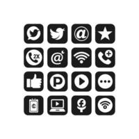 Social Media Icon Set Collection for Websites and Mobile Applications vector