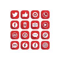 Social Media Icon Set Collection for Websites and Mobile Applications vector