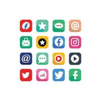 Social Media Icon Set Collection for Websites and Mobile Applications vector