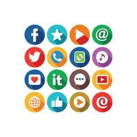 Social Media Icon Set Collection for Websites and Mobile Applications vector