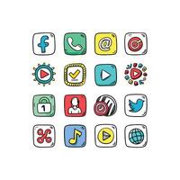 Social Media Icon Set Collection for Websites and Mobile Applications vector
