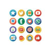 Social Media Icon Set Collection for Websites and Mobile Applications vector