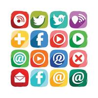 Social Media Icon Set Collection for Websites and Mobile Applications vector