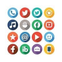 Social Media Icon Set Collection for Websites and Mobile Applications vector