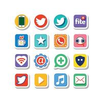 Social Media Icon Set Collection for Websites and Mobile Applications vector