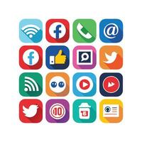Social Media Icon Set Collection for Websites and Mobile Applications vector