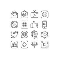 Social Media Icon Set Collection for Websites and Mobile Applications vector