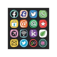 Social Media Icon Set Collection for Websites and Mobile Applications vector