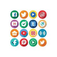 Social Media Icon Set Collection for Websites and Mobile Applications vector