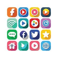 Social Media Icon Set Collection for Websites and Mobile Applications vector