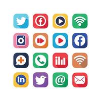 Social Media Icon Set Collection for Websites and Mobile Applications vector