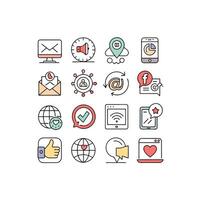 Social Media Icon Set Collection for Websites and Mobile Applications vector
