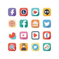 Social Media Icon Set Collection for Websites and Mobile Applications vector