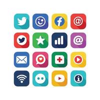 Social Media Icon Set Collection for Websites and Mobile Applications vector