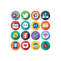 Social Media Icon Set Collection for Websites and Mobile Applications vector