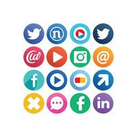 Social Media Icon Set Collection for Websites and Mobile Applications vector