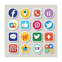 Social Media Icon Set Collection for Websites and Mobile Applications vector