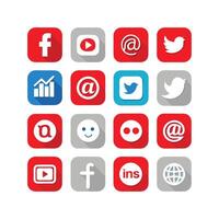 Social Media Icon Set Collection for Websites and Mobile Applications vector