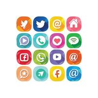 Social Media Icon Set Collection for Websites and Mobile Applications vector