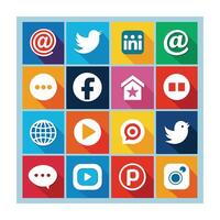Social Media Icon Set Collection for Websites and Mobile Applications vector