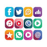 Social Media Icon Set Collection for Websites and Mobile Applications vector