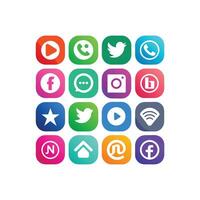 Social Media Icon Set Collection for Websites and Mobile Applications vector