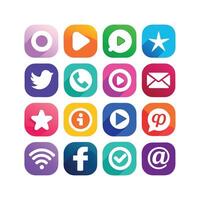 Social Media Icon Set Collection for Websites and Mobile Applications vector