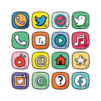 Social Media Icon Set Collection for Websites and Mobile Applications vector