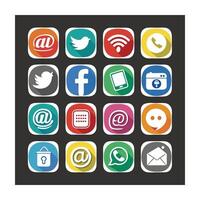Social Media Icon Set Collection for Websites and Mobile Applications vector