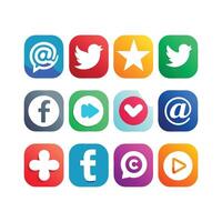 Social Media Icon Set Collection for Websites and Mobile Applications vector