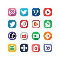 Social Media Icon Set Collection for Websites and Mobile Applications vector
