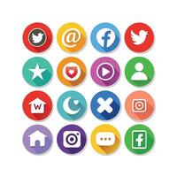 Social Media Icon Set Collection for Websites and Mobile Applications vector