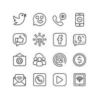 Social Media Icon Set Collection for Websites and Mobile Applications vector