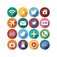 Social Media Icon Set Collection for Websites and Mobile Applications vector
