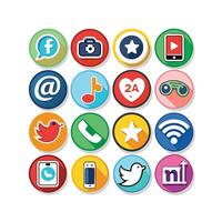 Social Media Icon Set Collection for Websites and Mobile Applications vector