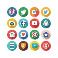 Social Media Icon Set Collection for Websites and Mobile Applications vector