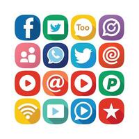Social Media Icon Set Collection for Websites and Mobile Applications vector