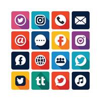 Social Media Icon Set Collection for Websites and Mobile Applications vector