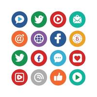 Social Media Icon Set Collection for Websites and Mobile Applications vector
