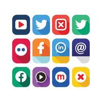 Social Media Icon Set Collection for Websites and Mobile Applications vector