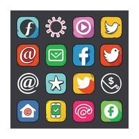 Social Media Icon Set Collection for Websites and Mobile Applications vector