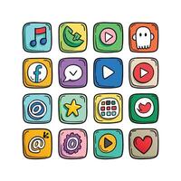 Social Media Icon Set Collection for Websites and Mobile Applications vector