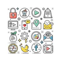 Social Media Icon Set Collection for Websites and Mobile Applications vector